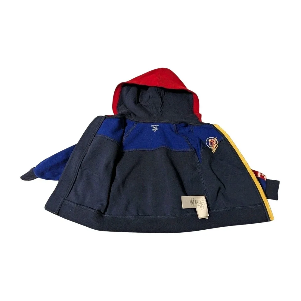 Ralph Lauren Toddler Baby‎ Kids Ski Hoodie Sweatshirt Jacket USA Blue Size 24M